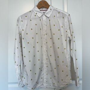 The Souled Store White Beer Print Button Down Shirt Men’s S